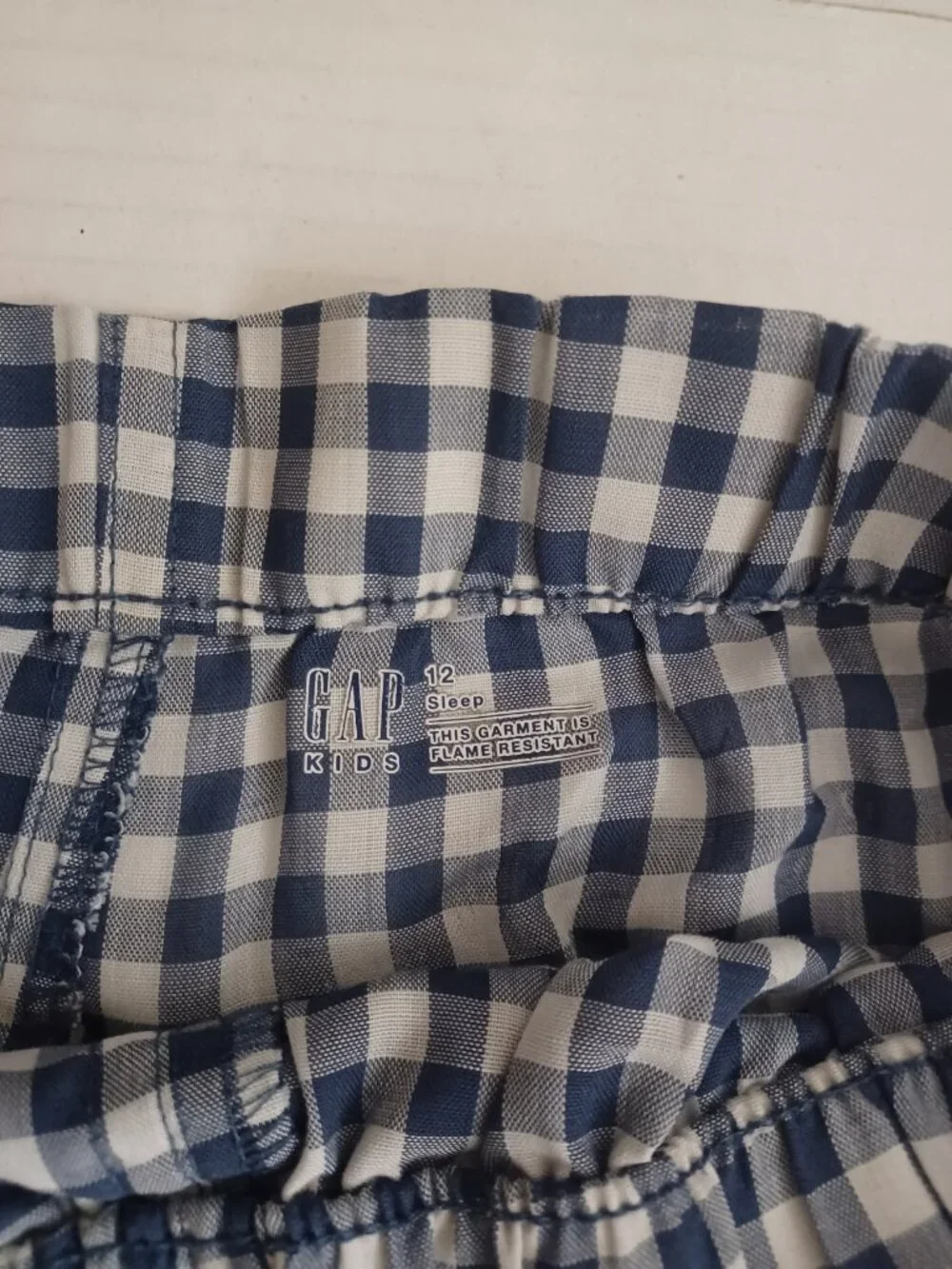 GAP KIDS SLEEP PLAID TWO PIECE PAJAMA SET BLUE WHITE BOYS SIZE 12